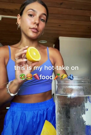 Sexy Hannah Jarrah in Blue Crop Top