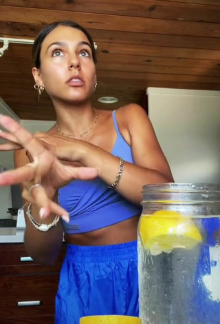 3. Sexy Hannah Jarrah in Blue Crop Top