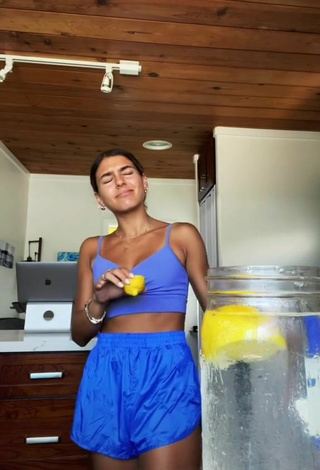 6. Sexy Hannah Jarrah in Blue Crop Top