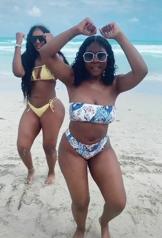 Sexy Airionna Lynch at the Beach with Bouncing Breasts