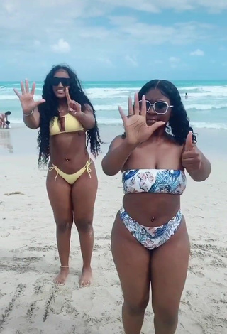 4. Sexy Airionna Lynch at the Beach with Bouncing Breasts