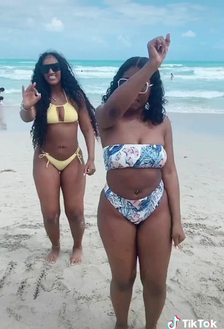 5. Sexy Airionna Lynch at the Beach with Bouncing Breasts