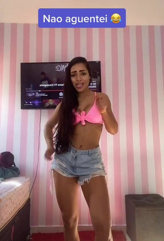 Titillating Ingrid Muniz in Pink Bikini Top while Twerking