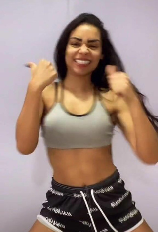 2. Luscious Ingrid Muniz in Grey Sport Bra and Bouncing Breasts