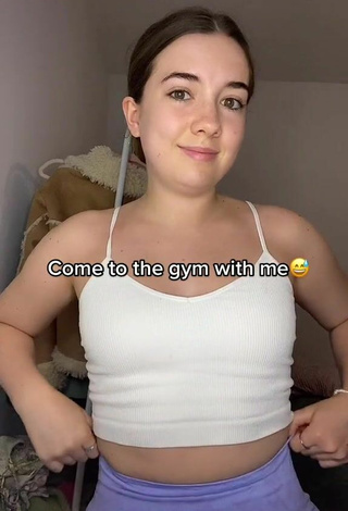 Sultry Bella Hill in White Crop Top while doing Fitness Exercises