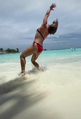 4. Luscious Isabell Mill in Red Bikini at the Beach