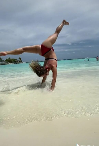 6. Luscious Isabell Mill in Red Bikini at the Beach