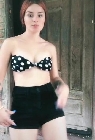 Titillating Julietaderomeo in Polka Dot Bikini Top