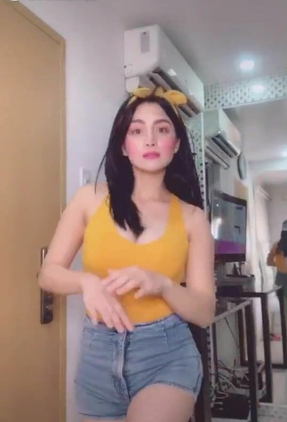 Sexy Karen Anne Tuazon Shows Cleavage in Crop Top