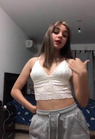 5. Beautiful Luciana in Sexy White Crop Top