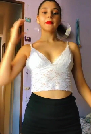 2. Hot Luciana in White Crop Top