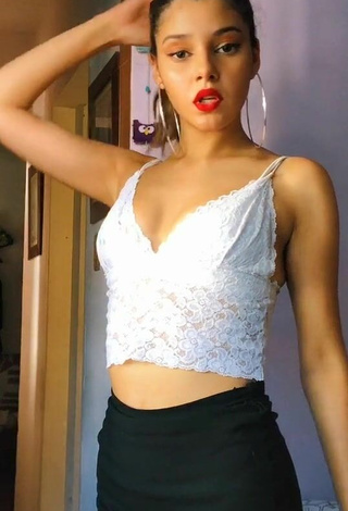 Luscious Luciana in White Crop Top