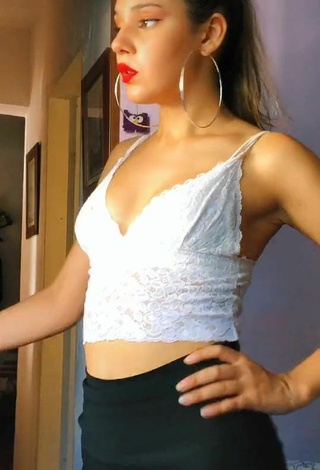 2. Luscious Luciana in White Crop Top