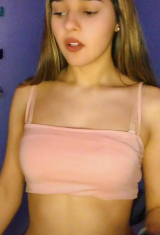 4. Sexy Luciana in Peach Crop Top