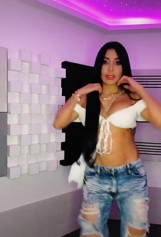 3. Luscious Marcela Reyes Shows Cleavage in White Crop Top