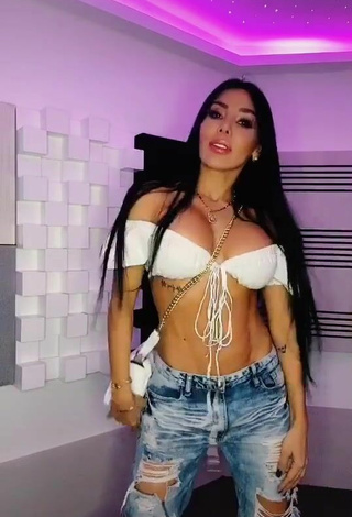 5. Luscious Marcela Reyes Shows Cleavage in White Crop Top