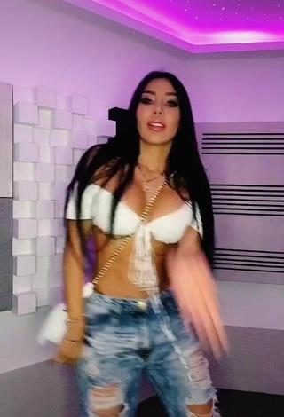 6. Luscious Marcela Reyes Shows Cleavage in White Crop Top