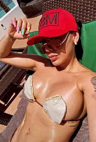 2. Sultry Marcela Reyes Shows Cleavage in Beige Bikini (Side Boob)