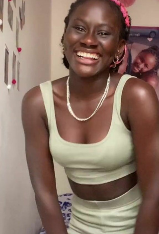 3. Sultry Marta_gueye Shows Cleavage in Olive Crop Top