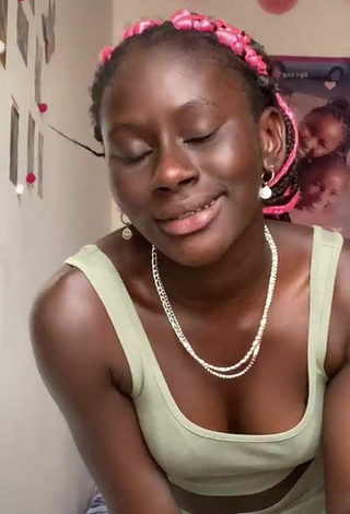 6. Sultry Marta_gueye Shows Cleavage in Olive Crop Top