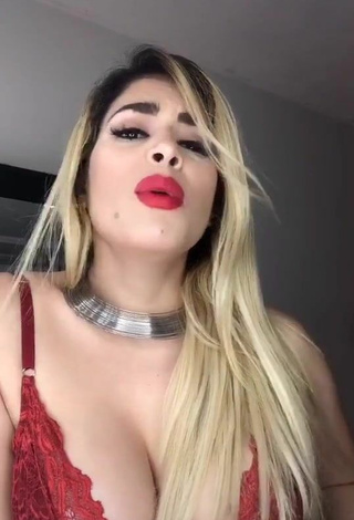 Luscious Mayra Jaime Maldonado Shows Cleavage in Red Bra