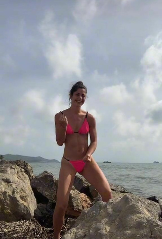 3. Sultry Mica Corimberto in Pink Bikini at the Beach