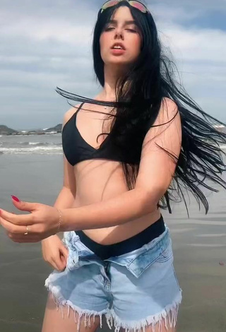 3. Sexy Gabrielle Motta in Black Bikini Top at the Beach