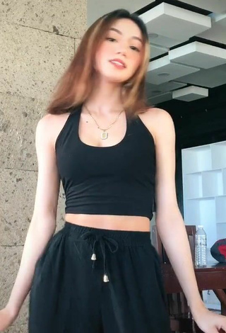 6. Magnificent Paulaxdrea in Black Crop Top