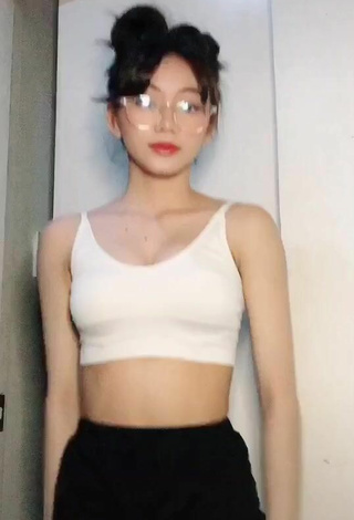 4. Really Cute Paulaxdrea in White Crop Top