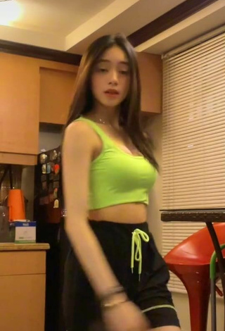 Hottest Paulaxdrea in Lime Green Crop Top