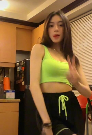 3. Hottest Paulaxdrea in Lime Green Crop Top