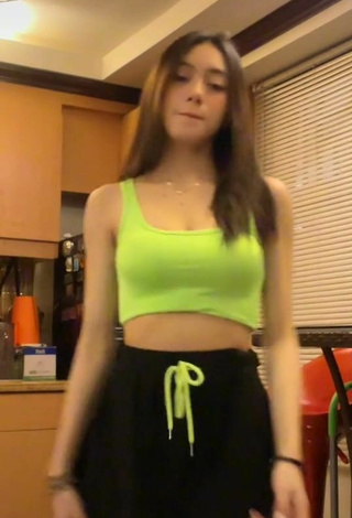 4. Hottest Paulaxdrea in Lime Green Crop Top