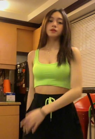 5. Hottest Paulaxdrea in Lime Green Crop Top