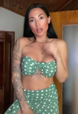 Alluring Pocahontasmaria in Erotic Polka Dot Crop Top