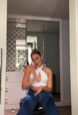 3. Beautiful Purplereign77 in Sexy White Crop Top and Bouncing Boobs