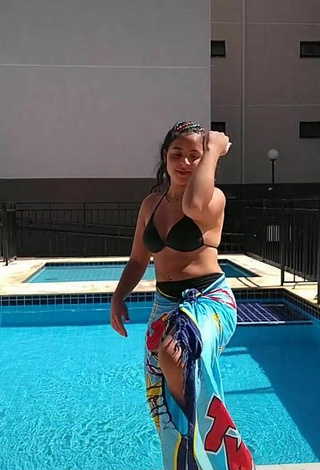 2. Sultry Raquel Toledoh in Black Bikini at the Swimming Pool and Bouncing Boobs