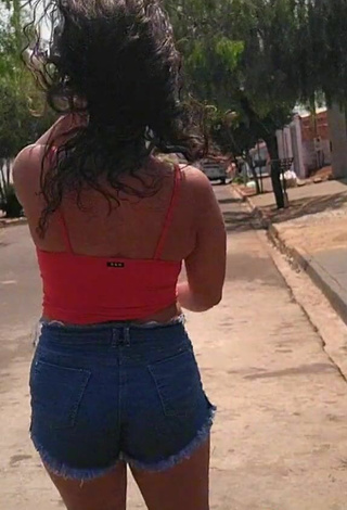 4. Hottest Raquel Toledoh in Red Crop Top in a Street