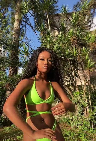 2. Cute Laiane Rodrigues in Lime Green Bikini