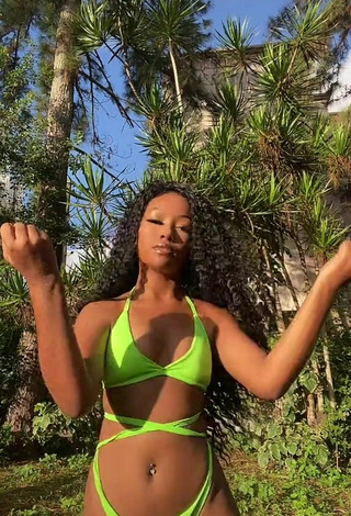 4. Cute Laiane Rodrigues in Lime Green Bikini