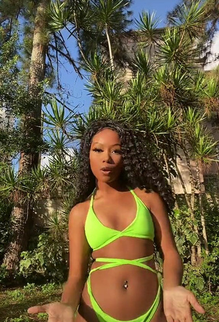 6. Cute Laiane Rodrigues in Lime Green Bikini