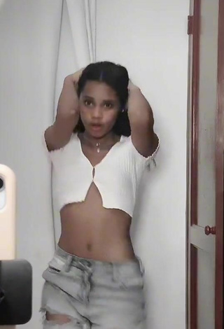 6. Sexy Yoka in White Crop Top