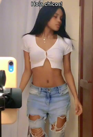 2. Hot Yoka in White Crop Top