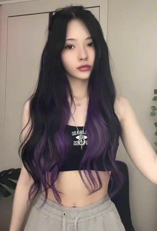 Sultry Yuna1_27 in Black Crop Top