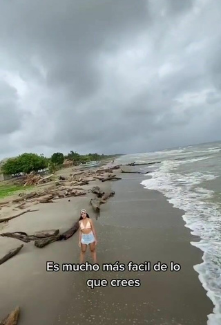 2. Sultry Melissa Parra in White Bikini Top at the Beach