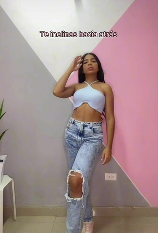 4. Sultry Melissa Parra in Blue Crop Top