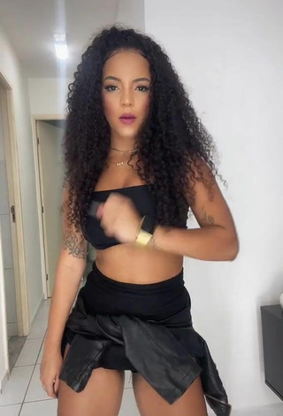 Cute Ziane Martins in Black Crop Top while Twerking