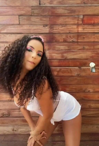 4. Cute Ziane Martins in White See Through Shorts and Bouncing Breasts