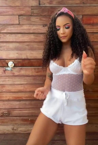 5. Cute Ziane Martins in White See Through Shorts and Bouncing Breasts