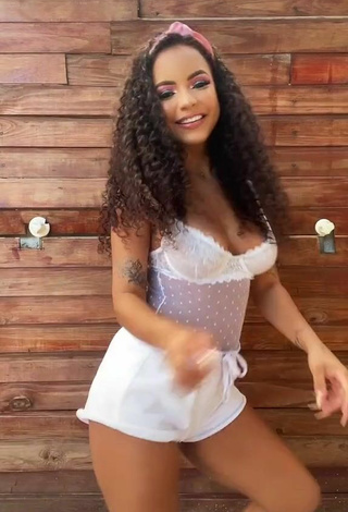 6. Cute Ziane Martins in White See Through Shorts and Bouncing Breasts