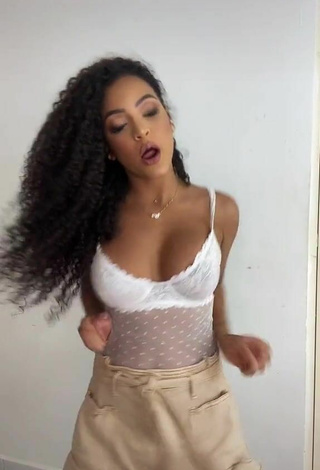 2. Luscious Ziane Martins Shows Cleavage in See Through Bodysuit and Bouncing Tits